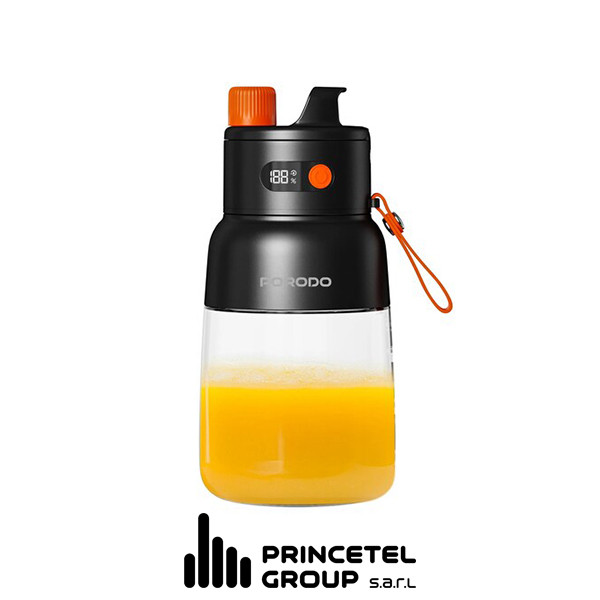 Porodo Lifestyle 70W Juicer, LED Display, 3000mAh, 1000ml, Type-C – Black/Orange - mobile shop in Hamra, Beirut, Lebanon. New and used phones, iPhone, Samsung, Huawei, Xiaomi, Oppo, Realme, Honor, Google Pixel, tablets, laptops, computers, and accessories. متجر موبايلات في الحمرا، بيروت، لبنان. هواتف جديدة ومستعملة، آيفون، سامسونج، هواوي، شاومي، أوبو، ريلمي، هونر، جوجل بيكسل، أجهزة لوحية، لابتوبات، كمبيوترات، واكسسوارات.