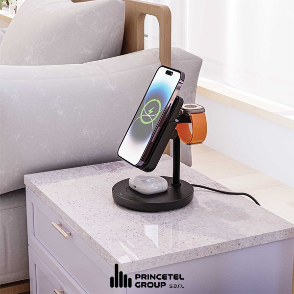 Porodo 4n1 Magsafe Power Bank Dock 5000mAh (Mobile - Watch - Airpods) - mobile shop in Hamra, Beirut, Lebanon. New and used phones, iPhone, Samsung, Huawei, Xiaomi, Oppo, Realme, Honor, Google Pixel, tablets, laptops, computers, and accessories. متجر موبايلات في الحمرا، بيروت، لبنان. هواتف جديدة ومستعملة، آيفون، سامسونج، هواوي، شاومي، أوبو، ريلمي، هونر، جوجل بيكسل، أجهزة لوحية، لابتوبات، كمبيوترات، واكسسوارات.