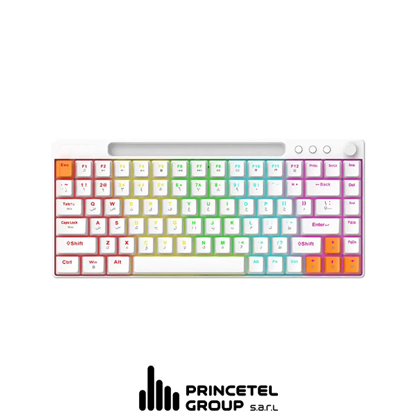 Porodo Gaming Wired Mechanical  Keyboard - White - mobile shop in Hamra, Beirut, Lebanon. New and used phones, iPhone, Samsung, Huawei, Xiaomi, Oppo, Realme, Honor, Google Pixel, tablets, laptops, computers, and accessories. متجر موبايلات في الحمرا، بيروت، لبنان. هواتف جديدة ومستعملة، آيفون، سامسونج، هواوي، شاومي، أوبو، ريلمي، هونر، جوجل بيكسل، أجهزة لوحية، لابتوبات، كمبيوترات، واكسسوارات.