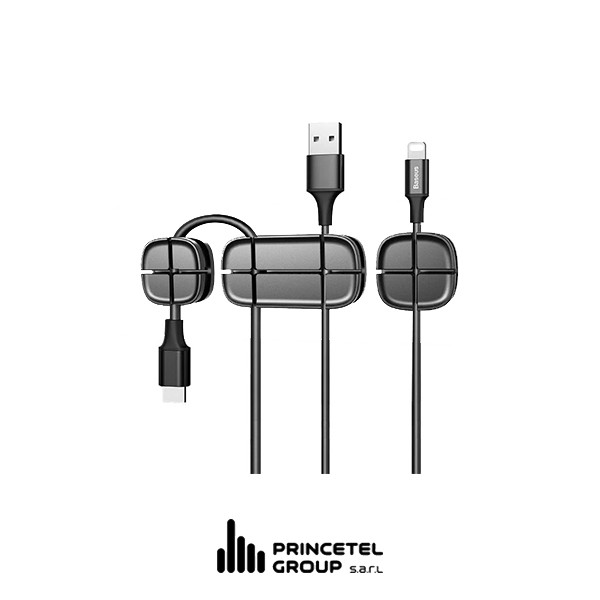Baseus Cross Peas cable organizer - Black - mobile shop in Hamra, Beirut, Lebanon. New and used phones, iPhone, Samsung, Huawei, Xiaomi, Oppo, Realme, Honor, Google Pixel, tablets, laptops, computers, and accessories. متجر موبايلات في الحمرا، بيروت، لبنان. هواتف جديدة ومستعملة، آيفون، سامسونج، هواوي، شاومي، أوبو، ريلمي، هونر، جوجل بيكسل، أجهزة لوحية، لابتوبات، كمبيوترات، واكسسوارات.