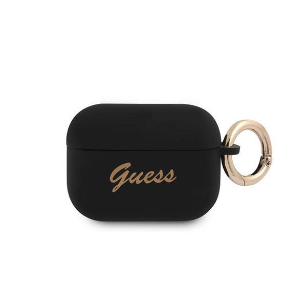 Guess Airpod Case Compatible with Airpods Pro with ring - Black with italic logo, mobiles, lebanon, samsung, iphones, new, used, laptops, computers, huawei, phone, mobile prices in lebanon,mobile prices