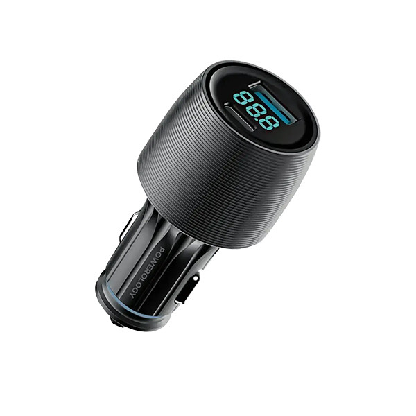 Powerology Velox  83W USB-A & Type-C Port Car  Charger With C to C Cable - Black - mobile shop in Hamra, Beirut, Lebanon. New and used phones, iPhone, Samsung, Huawei, Xiaomi, Oppo, Realme, Honor, Google Pixel, tablets, laptops, computers, and accessories. متجر موبايلات في الحمرا، بيروت، لبنان. هواتف جديدة ومستعملة، آيفون، سامسونج، هواوي، شاومي، أوبو، ريلمي، هونر، جوجل بيكسل، أجهزة لوحية، لابتوبات، كمبيوترات، واكسسوارات.
