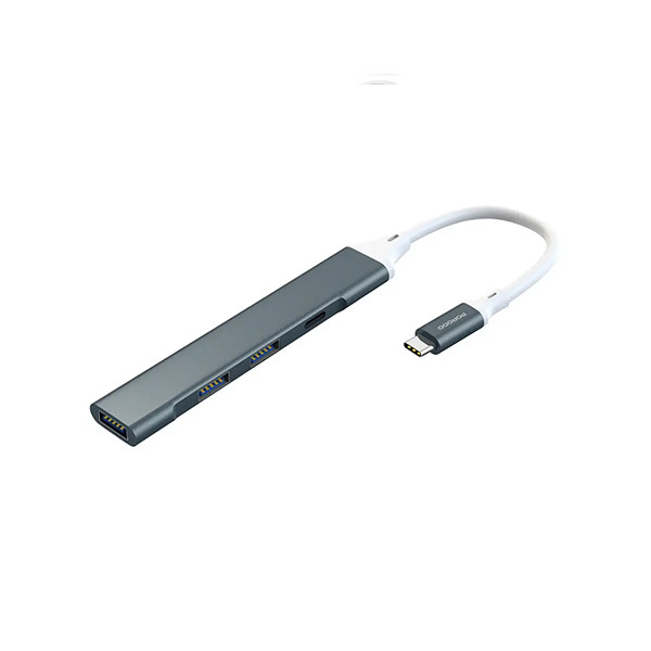 Porodo Play -X 4 in 1 Type C Hub - Grey - mobile shop in Hamra, Beirut, Lebanon. New and used phones, iPhone, Samsung, Huawei, Xiaomi, Oppo, Realme, Honor, Google Pixel, tablets, laptops, computers, and accessories. متجر موبايلات في الحمرا، بيروت، لبنان. هواتف جديدة ومستعملة، آيفون، سامسونج، هواوي، شاومي، أوبو، ريلمي، هونر، جوجل بيكسل، أجهزة لوحية، لابتوبات، كمبيوترات، واكسسوارات.
