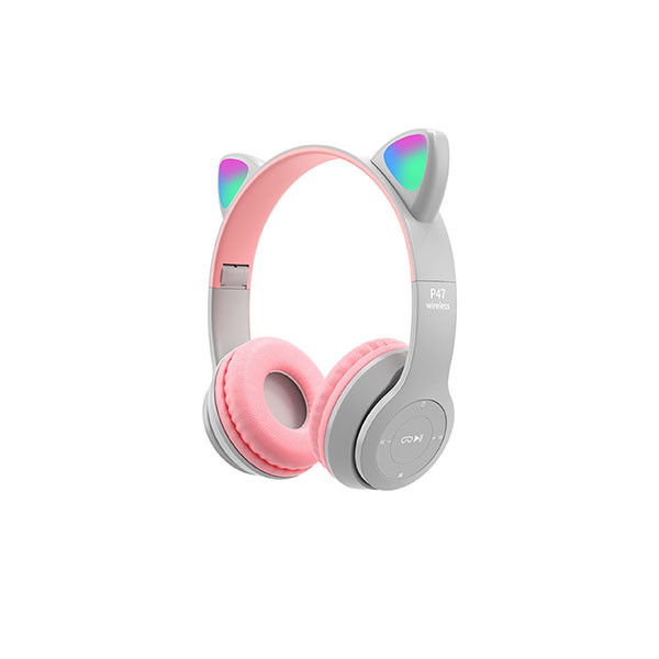 Cat Ear Rgb Wireless Headphone P47m Gray& Pink, mobiles, lebanon, samsung, iphones, new, used, laptops, computers, huawei, phone, mobile prices in lebanon,mobile prices