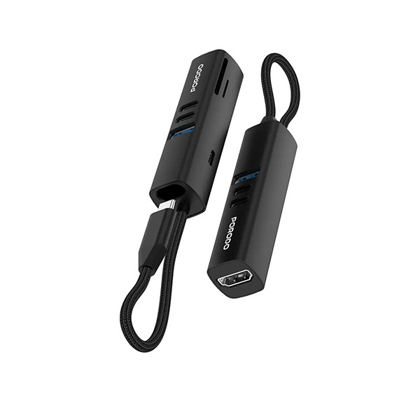 Porodo 7-1 Type C Hub With PD 100W 4K 30HZ - Black, mobiles, lebanon, samsung, iphones, new, used, laptops, computers, huawei, phone, mobile prices in lebanon,mobile prices