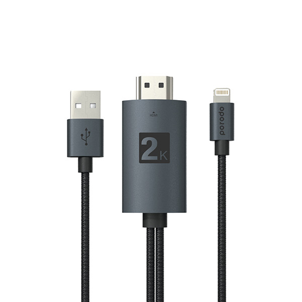 Porodo Ultimate HDMI Lightning Cable With USB Connection, mobiles, lebanon, samsung, iphones, new, used, laptops, computers, huawei, phone, mobile prices in lebanon,mobile prices