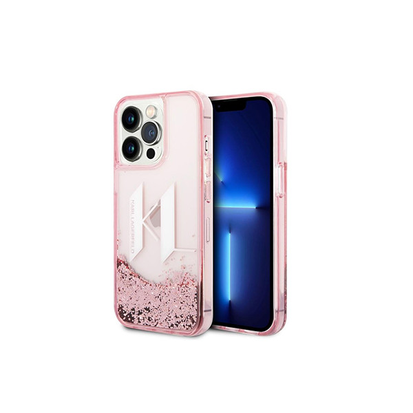 Karl Lagerfeld iPhone 14 Pro 6,1" pink hardcase Liquid Glitter Big KL, mobiles, lebanon, samsung, iphones, new, used, laptops, computers, huawei, phone, mobile prices in lebanon,mobile prices