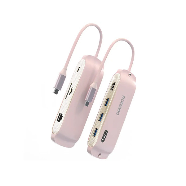 Porodo Malone Type C 8-1 Hub With PD 100W -Pink, mobiles, lebanon, samsung, iphones, new, used, laptops, computers, huawei, phone, mobile prices in lebanon,mobile prices