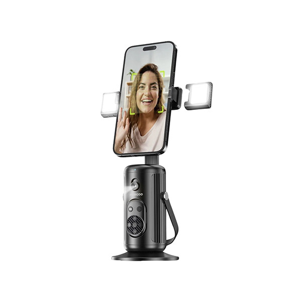 Porodo Multifunctional Face Tracking Gimbal, 360 Rotation With LED HS13 - Black, mobiles, lebanon, samsung, iphones, new, used, laptops, computers, huawei, phone, mobile prices in lebanon,mobile prices
