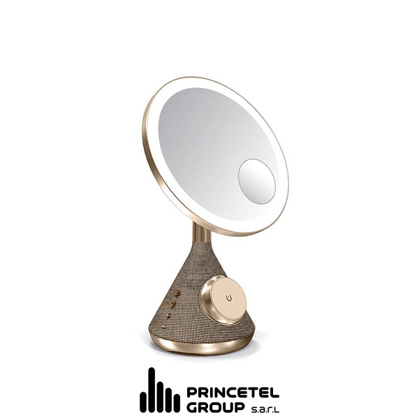 Porodo Zoomed Mirror Magnetic Charger with Speaker Gold - mobile shop in Hamra, Beirut, Lebanon. New and used phones, iPhone, Samsung, Huawei, Xiaomi, Oppo, Realme, Honor, Google Pixel, tablets, laptops, computers, and accessories. متجر موبايلات في الحمرا، بيروت، لبنان. هواتف جديدة ومستعملة، آيفون، سامسونج، هواوي، شاومي، أوبو، ريلمي، هونر، جوجل بيكسل، أجهزة لوحية، لابتوبات، كمبيوترات، واكسسوارات.