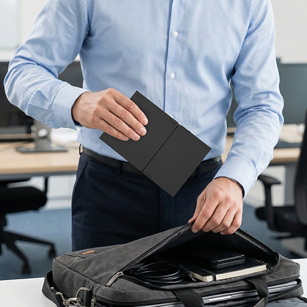 Porodo Slim Folding Keyboard with Integrated Numpad & Touchpad - Black - mobile shop in Hamra, Beirut, Lebanon. New and used phones, iPhone, Samsung, Huawei, Xiaomi, Oppo, Realme, Honor, Google Pixel, tablets, laptops, computers, and accessories. متجر موبايلات في الحمرا، بيروت، لبنان. هواتف جديدة ومستعملة، آيفون، سامسونج، هواوي، شاومي، أوبو، ريلمي، هونر، جوجل بيكسل، أجهزة لوحية، لابتوبات، كمبيوترات، واكسسوارات.