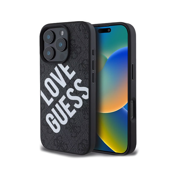 Guess MagSafe Hard Case With Big Love 16 Pro Max Black - mobile shop in Hamra, Beirut, Lebanon. New and used phones, iPhone, Samsung, Huawei, Xiaomi, Oppo, Realme, Honor, Google Pixel, tablets, laptops, computers, and accessories. متجر موبايلات في الحمرا، بيروت، لبنان. هواتف جديدة ومستعملة، آيفون، سامسونج، هواوي، شاومي، أوبو، ريلمي، هونر، جوجل بيكسل، أجهزة لوحية، لابتوبات، كمبيوترات، واكسسوارات.