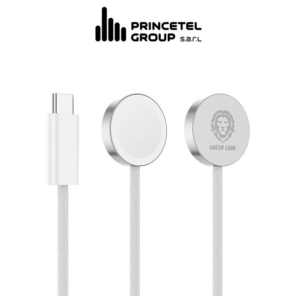 Green Lion iWatch charger USB C Wireless Charger White - mobile shop in Hamra, Beirut, Lebanon. New and used phones, iPhone, Samsung, Huawei, Xiaomi, Oppo, Realme, Honor, Google Pixel, tablets, laptops, computers, and accessories. متجر موبايلات في الحمرا، بيروت، لبنان. هواتف جديدة ومستعملة، آيفون، سامسونج، هواوي، شاومي، أوبو، ريلمي، هونر، جوجل بيكسل، أجهزة لوحية، لابتوبات، كمبيوترات، واكسسوارات.
