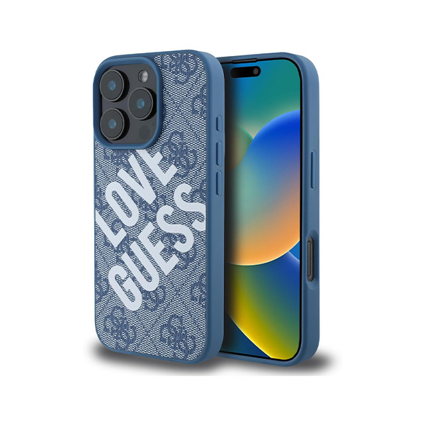 Guess MagSafe Hard Case With Big Love 16 Pro Max Blue - mobile shop in Hamra, Beirut, Lebanon. New and used phones, iPhone, Samsung, Huawei, Xiaomi, Oppo, Realme, Honor, Google Pixel, tablets, laptops, computers, and accessories. متجر موبايلات في الحمرا، بيروت، لبنان. هواتف جديدة ومستعملة، آيفون، سامسونج، هواوي، شاومي، أوبو، ريلمي، هونر، جوجل بيكسل، أجهزة لوحية، لابتوبات، كمبيوترات، واكسسوارات.