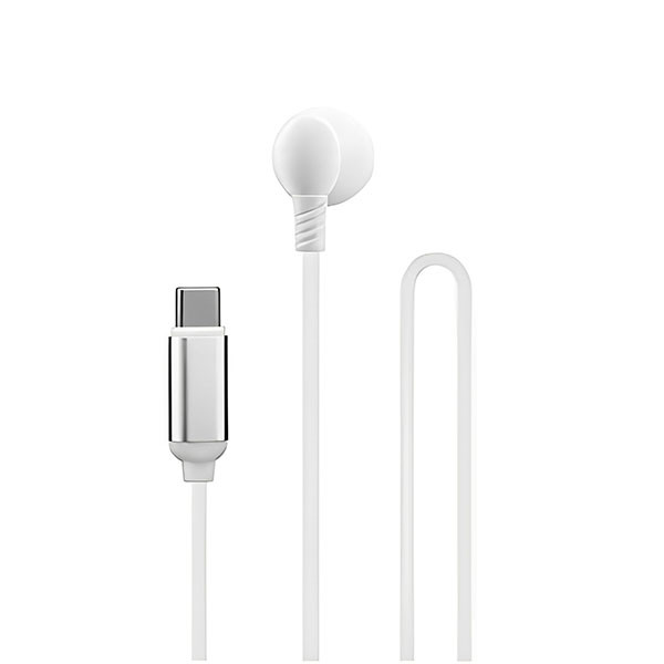 Porodo Mono Earphones With Type-C Connector White, mobiles, lebanon, samsung, iphones, new, used, laptops, computers, huawei, phone, mobile prices in lebanon,mobile prices