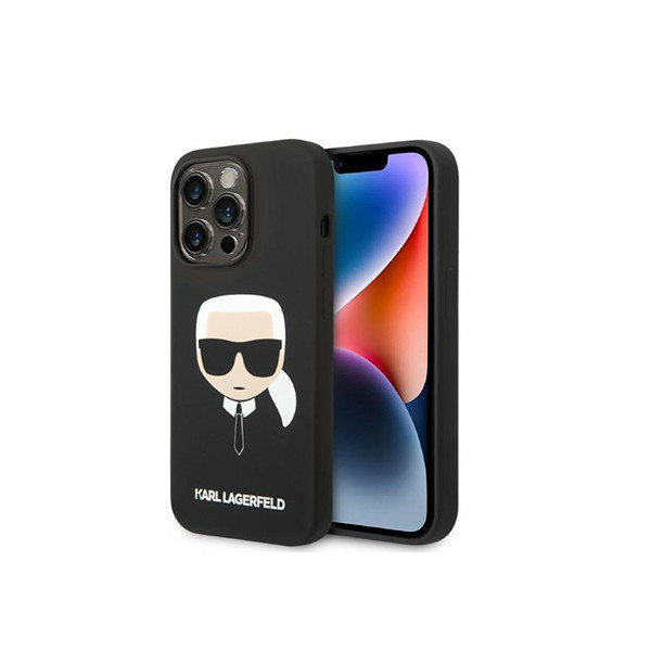 Karl Lagerfeld MagSafe Liquid Silicone Karl Head Apple iPhone 14 Pro (6.1) back protection case black (KLHMP14LSLKHBK), mobiles, lebanon, samsung, iphones, new, used, laptops, computers, huawei, phone, mobile prices in lebanon,mobile prices