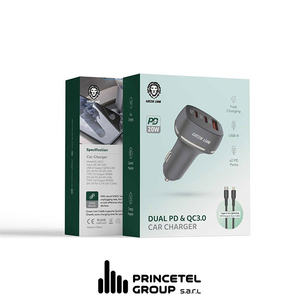 Green Lion Car Charger 50W with TC-IPH Black - mobile shop in Hamra, Beirut, Lebanon. New and used phones, iPhone, Samsung, Huawei, Xiaomi, Oppo, Realme, Honor, Google Pixel, tablets, laptops, computers, and accessories. متجر موبايلات في الحمرا، بيروت، لبنان. هواتف جديدة ومستعملة، آيفون، سامسونج، هواوي، شاومي، أوبو، ريلمي، هونر، جوجل بيكسل، أجهزة لوحية، لابتوبات، كمبيوترات، واكسسوارات.