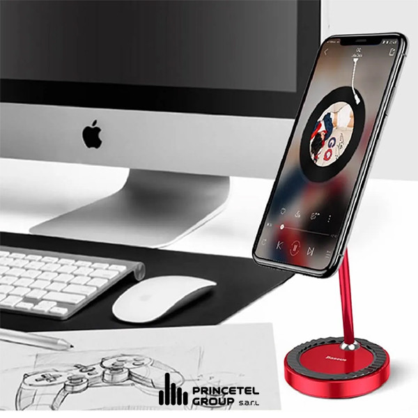 Baseus Desktop magnetic table stand red - mobile shop in Hamra, Beirut, Lebanon. New and used phones, iPhone, Samsung, Huawei, Xiaomi, Oppo, Realme, Honor, Google Pixel, tablets, laptops, computers, and accessories. متجر موبايلات في الحمرا، بيروت، لبنان. هواتف جديدة ومستعملة، آيفون، سامسونج، هواوي، شاومي، أوبو، ريلمي، هونر، جوجل بيكسل، أجهزة لوحية، لابتوبات، كمبيوترات، واكسسوارات.