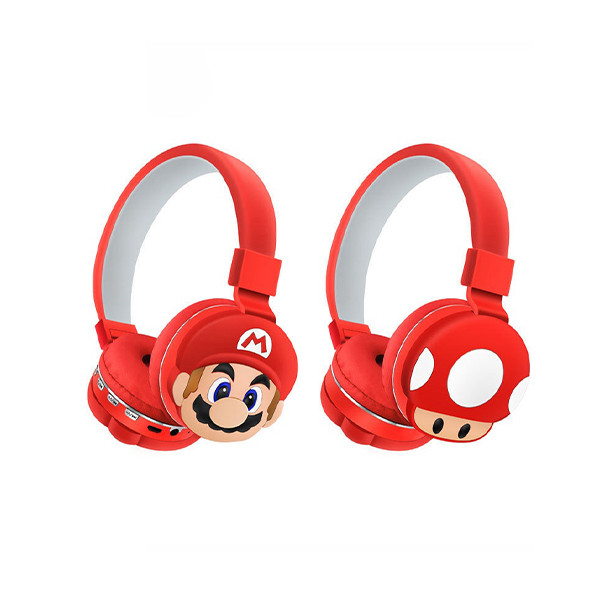 Cartoon Headset Super Mario Kid Wireless Headphones AH-806Q - Red - mobile shop in Hamra, Beirut, Lebanon. New and used phones, iPhone, Samsung, Huawei, Xiaomi, Oppo, Realme, Honor, Google Pixel, tablets, laptops, computers, and accessories. متجر موبايلات في الحمرا، بيروت، لبنان. هواتف جديدة ومستعملة، آيفون، سامسونج، هواوي، شاومي، أوبو، ريلمي، هونر، جوجل بيكسل، أجهزة لوحية، لابتوبات، كمبيوترات، واكسسوارات.