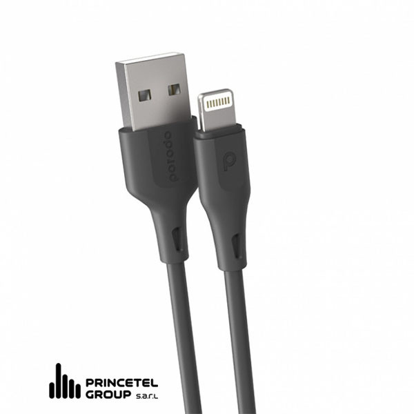 Porodo PVC Lightning Cable 1.2m 2.4A - Black - mobile shop in Hamra, Beirut, Lebanon. New and used phones, iPhone, Samsung, Huawei, Xiaomi, Oppo, Realme, Honor, Google Pixel, tablets, laptops, computers, and accessories. متجر موبايلات في الحمرا، بيروت، لبنان. هواتف جديدة ومستعملة، آيفون، سامسونج، هواوي، شاومي، أوبو، ريلمي، هونر، جوجل بيكسل، أجهزة لوحية، لابتوبات، كمبيوترات، واكسسوارات.