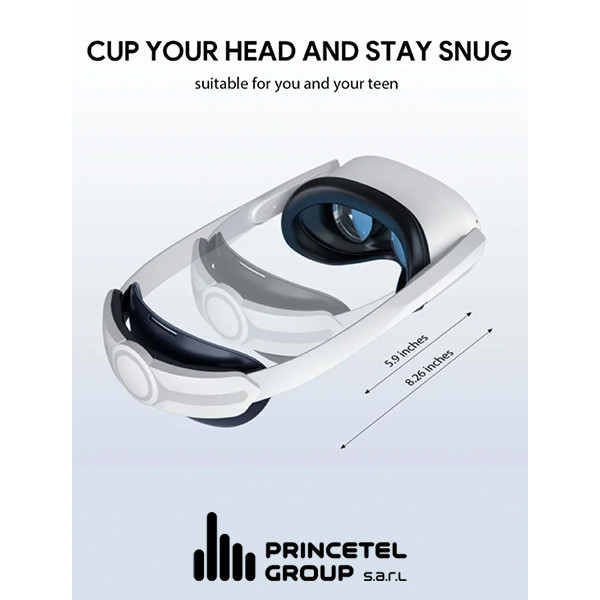 Blupebble - Elite Adjustable Head Strap Made For Meta Quest 2 - White - mobile shop in Hamra, Beirut, Lebanon. New and used phones, iPhone, Samsung, Huawei, Xiaomi, Oppo, Realme, Honor, Google Pixel, tablets, laptops, computers, and accessories. متجر موبايلات في الحمرا، بيروت، لبنان. هواتف جديدة ومستعملة، آيفون، سامسونج، هواوي، شاومي، أوبو، ريلمي، هونر، جوجل بيكسل، أجهزة لوحية، لابتوبات، كمبيوترات، واكسسوارات.