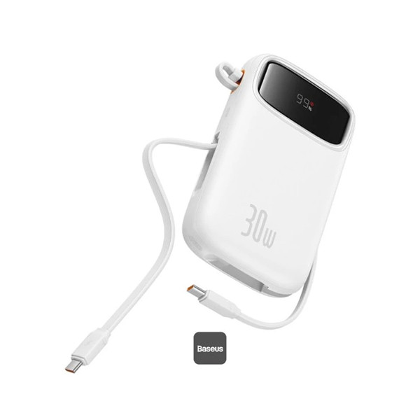 Baseus QPOW2 Fast Charge Powerbank 10000mAh 30W White, mobiles, lebanon, samsung, iphones, new, used, laptops, computers, huawei, phone, mobile prices in lebanon,mobile prices