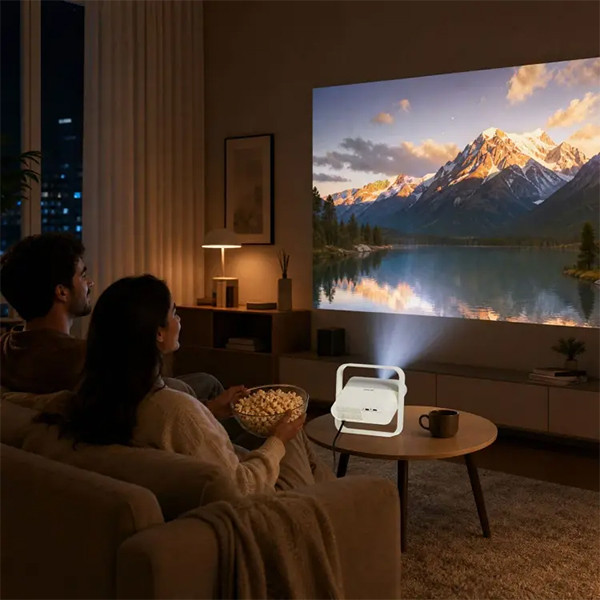 Green Lion ASTRA Smart Projector 300 Ansi Lumens - White - mobile shop in Hamra, Beirut, Lebanon. New and used phones, iPhone, Samsung, Huawei, Xiaomi, Oppo, Realme, Honor, Google Pixel, tablets, laptops, computers, and accessories. متجر موبايلات في الحمرا، بيروت، لبنان. هواتف جديدة ومستعملة، آيفون، سامسونج، هواوي، شاومي، أوبو، ريلمي، هونر، جوجل بيكسل، أجهزة لوحية، لابتوبات، كمبيوترات، واكسسوارات.