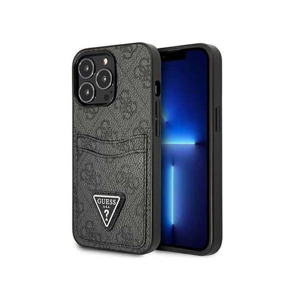 Guess iPhone 13 Pro/ 13 (6.1') hardcase 4G Triangle Logo Cardslot black, mobiles, lebanon, samsung, iphones, new, used, laptops, computers, huawei, phone, mobile prices in lebanon,mobile prices