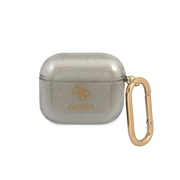 Geuss Airpod Case Compatible with Airpods 3 - Clear Grey Case with Guess Logo Gold, mobiles, lebanon, samsung, iphones, new, used, laptops, computers, huawei, phone, mobile prices in lebanon,mobile prices