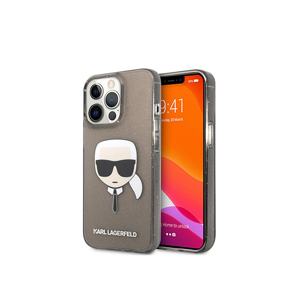 Iphone 13 Pro Max - Hard Case Black Tpu Full Glitter With Karl's Head - Karl Lagerfeld, mobiles, lebanon, samsung, iphones, new, used, laptops, computers, huawei, phone, mobile prices in lebanon,mobile prices