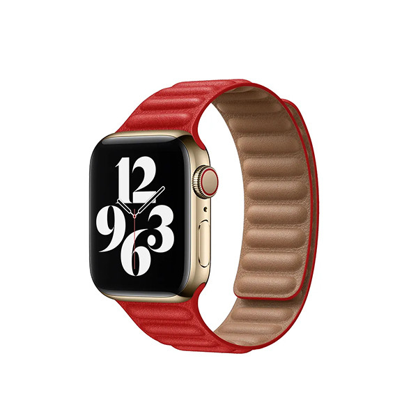 iBAND Apple Watch Red Leather Metal Strap 38-40-41mm, mobiles, lebanon, samsung, iphones, new, used, laptops, computers, huawei, phone, mobile prices in lebanon,mobile prices