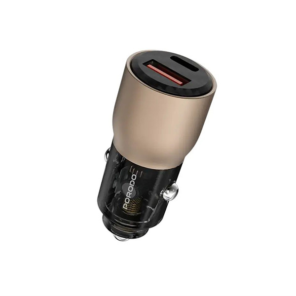 Porodo 95W  Transparent USB A+C Port Car  Charger - Desert Titanium, mobiles, lebanon, samsung, iphones, new, used, laptops, computers, huawei, phone, mobile prices in lebanon,mobile prices