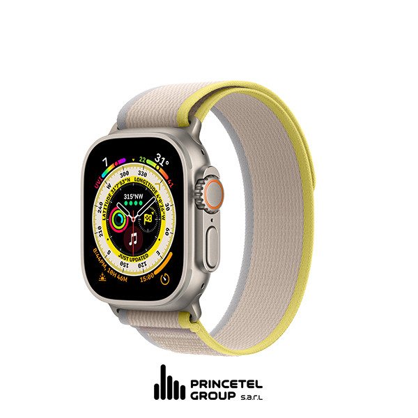 Apple Watch Ultra 49MM Titanuim Yellow Beige Trail Loop M/L - mobile shop in Hamra, Beirut, Lebanon. New and used phones, iPhone, Samsung, Huawei, Xiaomi, Oppo, Realme, Honor, Google Pixel, tablets, laptops, computers, and accessories. متجر موبايلات في الحمرا، بيروت، لبنان. هواتف جديدة ومستعملة، آيفون، سامسونج، هواوي، شاومي، أوبو، ريلمي، هونر، جوجل بيكسل، أجهزة لوحية، لابتوبات، كمبيوترات، واكسسوارات.