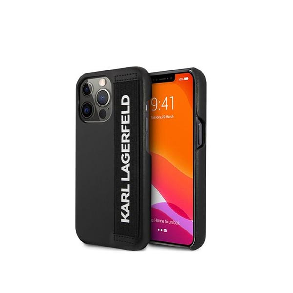 iPhone 13 Pro Karl Lagerfeld Elastic Strap Case - Black, mobiles, lebanon, samsung, iphones, new, used, laptops, computers, huawei, phone, mobile prices in lebanon,mobile prices