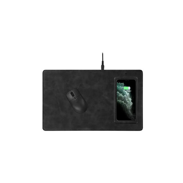 Powerology Pu Leather QI Wireless Charging Mouse Pad 10W black, mobiles, lebanon, samsung, iphones, new, used, laptops, computers, huawei, phone, mobile prices in lebanon,mobile prices