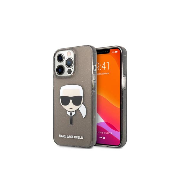 Karl Lagerfeld translucent glitter Karl case for iPhone 13 Pro - Black, mobiles, lebanon, samsung, iphones, new, used, laptops, computers, huawei, phone, mobile prices in lebanon,mobile prices