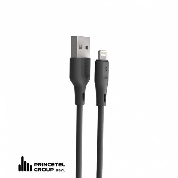 Porodo PVC Lightning Cable 1.2m 2.4A - Black - mobile shop in Hamra, Beirut, Lebanon. New and used phones, iPhone, Samsung, Huawei, Xiaomi, Oppo, Realme, Honor, Google Pixel, tablets, laptops, computers, and accessories. متجر موبايلات في الحمرا، بيروت، لبنان. هواتف جديدة ومستعملة، آيفون، سامسونج، هواوي، شاومي، أوبو، ريلمي، هونر، جوجل بيكسل، أجهزة لوحية، لابتوبات، كمبيوترات، واكسسوارات.