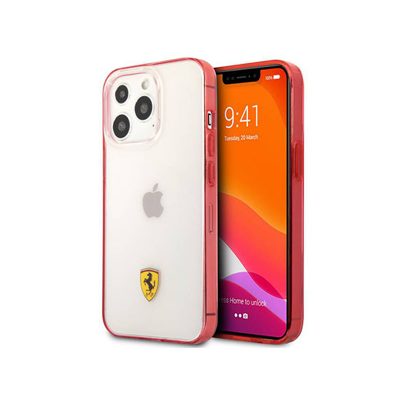 Cg Mobile Ferrari Transparent Case Print Logo Compatible For Iphone 13 Pro Max (6.7") Scratches Resistant, Easy Access To All Ports, Drop & Shock Absorption, mobiles, lebanon, samsung, iphones, new, used, laptops, computers, huawei, phone, mobile prices in lebanon,mobile prices