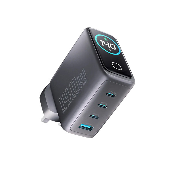 Powerology  140w 4-port Gan Charger With  Tft Display Usb-c Cable - Black, mobiles, lebanon, samsung, iphones, new, used, laptops, computers, huawei, phone, mobile prices in lebanon,mobile prices