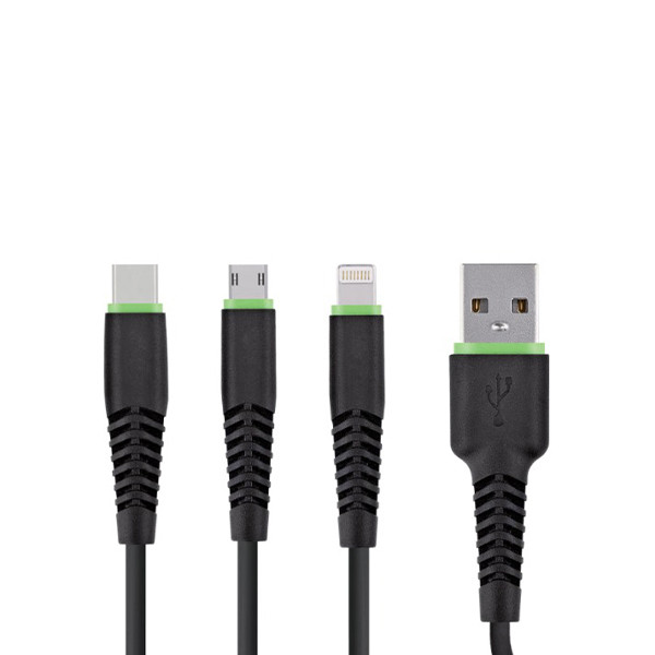 Porodo 3in1 Data Cable & Fast Charge 2A, mobiles, lebanon, samsung, iphones, new, used, laptops, computers, huawei, phone, mobile prices in lebanon,mobile prices