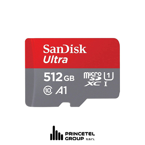 MicroSd Sandisk Ultra 512GB Up To 150 MB/S - mobile shop in Hamra, Beirut, Lebanon. New and used phones, iPhone, Samsung, Huawei, Xiaomi, Oppo, Realme, Honor, Google Pixel, tablets, laptops, computers, and accessories. متجر موبايلات في الحمرا، بيروت، لبنان. هواتف جديدة ومستعملة، آيفون، سامسونج، هواوي، شاومي، أوبو، ريلمي، هونر، جوجل بيكسل، أجهزة لوحية، لابتوبات، كمبيوترات، واكسسوارات.