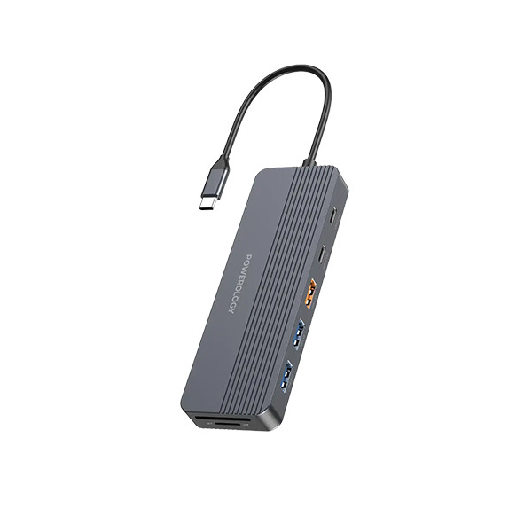 Powerology 12-in-1 USB-C Multi-Port HUB - Gray, mobiles, lebanon, samsung, iphones, new, used, laptops, computers, huawei, phone, mobile prices in lebanon,mobile prices