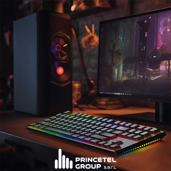 Porodo Gaming 3in1 Wireless  Mechanical Keyboard TKL Gateron Pro Switch  (Blue) - Black - mobile shop in Hamra, Beirut, Lebanon. New and used phones, iPhone, Samsung, Huawei, Xiaomi, Oppo, Realme, Honor, Google Pixel, tablets, laptops, computers, and accessories. متجر موبايلات في الحمرا، بيروت، لبنان. هواتف جديدة ومستعملة، آيفون، سامسونج، هواوي، شاومي، أوبو، ريلمي، هونر، جوجل بيكسل، أجهزة لوحية، لابتوبات، كمبيوترات، واكسسوارات.