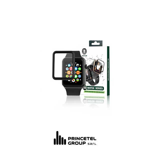 Green Lion 3D Full Glass Screen Protector 38mm for Apple Watch 3/4/5 - Black - mobile shop in Hamra, Beirut, Lebanon. New and used phones, iPhone, Samsung, Huawei, Xiaomi, Oppo, Realme, Honor, Google Pixel, tablets, laptops, computers, and accessories. متجر موبايلات في الحمرا، بيروت، لبنان. هواتف جديدة ومستعملة، آيفون، سامسونج، هواوي، شاومي، أوبو، ريلمي، هونر، جوجل بيكسل، أجهزة لوحية، لابتوبات، كمبيوترات، واكسسوارات.