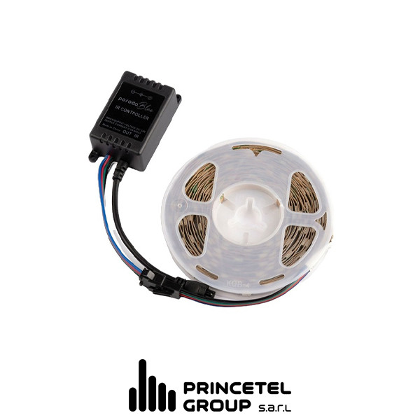 Porodo Blue 16.4 Ft Sound Reactive RGB Strip Light with 44 Key Remote - mobile shop in Hamra, Beirut, Lebanon. New and used phones, iPhone, Samsung, Huawei, Xiaomi, Oppo, Realme, Honor, Google Pixel, tablets, laptops, computers, and accessories. متجر موبايلات في الحمرا، بيروت، لبنان. هواتف جديدة ومستعملة، آيفون، سامسونج، هواوي، شاومي، أوبو، ريلمي، هونر، جوجل بيكسل، أجهزة لوحية، لابتوبات، كمبيوترات، واكسسوارات.