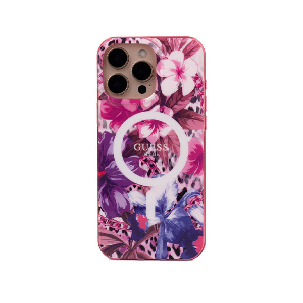 Guess MagSafe Hard Case Jungle Design For 16 Pro Max Purple, mobiles, lebanon, samsung, iphones, new, used, laptops, computers, huawei, phone, mobile prices in lebanon,mobile prices