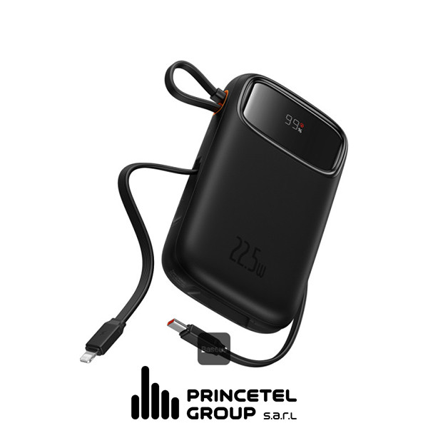 Baseus Qpow2 Dual-Cable Digital Display Fast Charge Power Bank 20000mAh 22.5W - Black - mobile shop in Hamra, Beirut, Lebanon. New and used phones, iPhone, Samsung, Huawei, Xiaomi, Oppo, Realme, Honor, Google Pixel, tablets, laptops, computers, and accessories. متجر موبايلات في الحمرا، بيروت، لبنان. هواتف جديدة ومستعملة، آيفون، سامسونج، هواوي، شاومي، أوبو، ريلمي، هونر، جوجل بيكسل، أجهزة لوحية، لابتوبات، كمبيوترات، واكسسوارات.