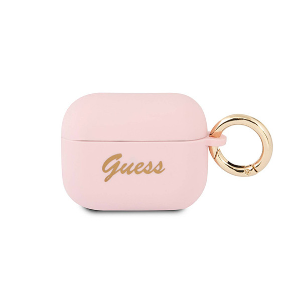 Guess Airpod Case Compatible with Airpods Pro with Ring - Pink Italic Logo, mobiles, lebanon, samsung, iphones, new, used, laptops, computers, huawei, phone, mobile prices in lebanon,mobile prices