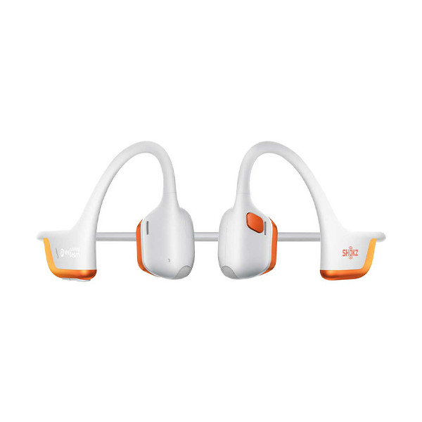SHOKZ OpenRun Pro 2 Branded Edition Bone Conduction Sports Headphone-White/Orange - mobile shop in Hamra, Beirut, Lebanon. New and used phones, iPhone, Samsung, Huawei, Xiaomi, Oppo, Realme, Honor, Google Pixel, tablets, laptops, computers, and accessories. متجر موبايلات في الحمرا، بيروت، لبنان. هواتف جديدة ومستعملة، آيفون، سامسونج، هواوي، شاومي، أوبو، ريلمي، هونر، جوجل بيكسل، أجهزة لوحية، لابتوبات، كمبيوترات، واكسسوارات.