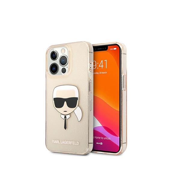 Karl Lagerfeld iPhone 13 Pro Case Hard Gold with Karl Lagerfeld Head, mobiles, lebanon, samsung, iphones, new, used, laptops, computers, huawei, phone, mobile prices in lebanon,mobile prices